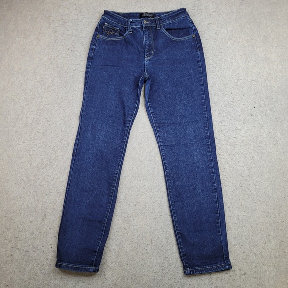Judy‎ Blue Mom Jeans 5/27 Indigo Straight Leg Stretch Denim High Waist Dark Wash - Picture 1 of 12